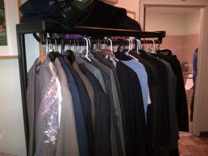 Interview-appropriate clothing rack